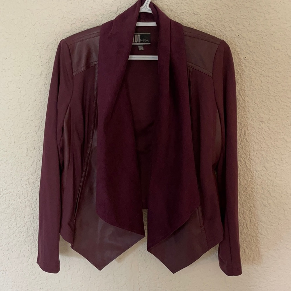 KUT burgundy Leather Jacket